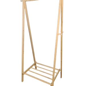 Houten kledingrek